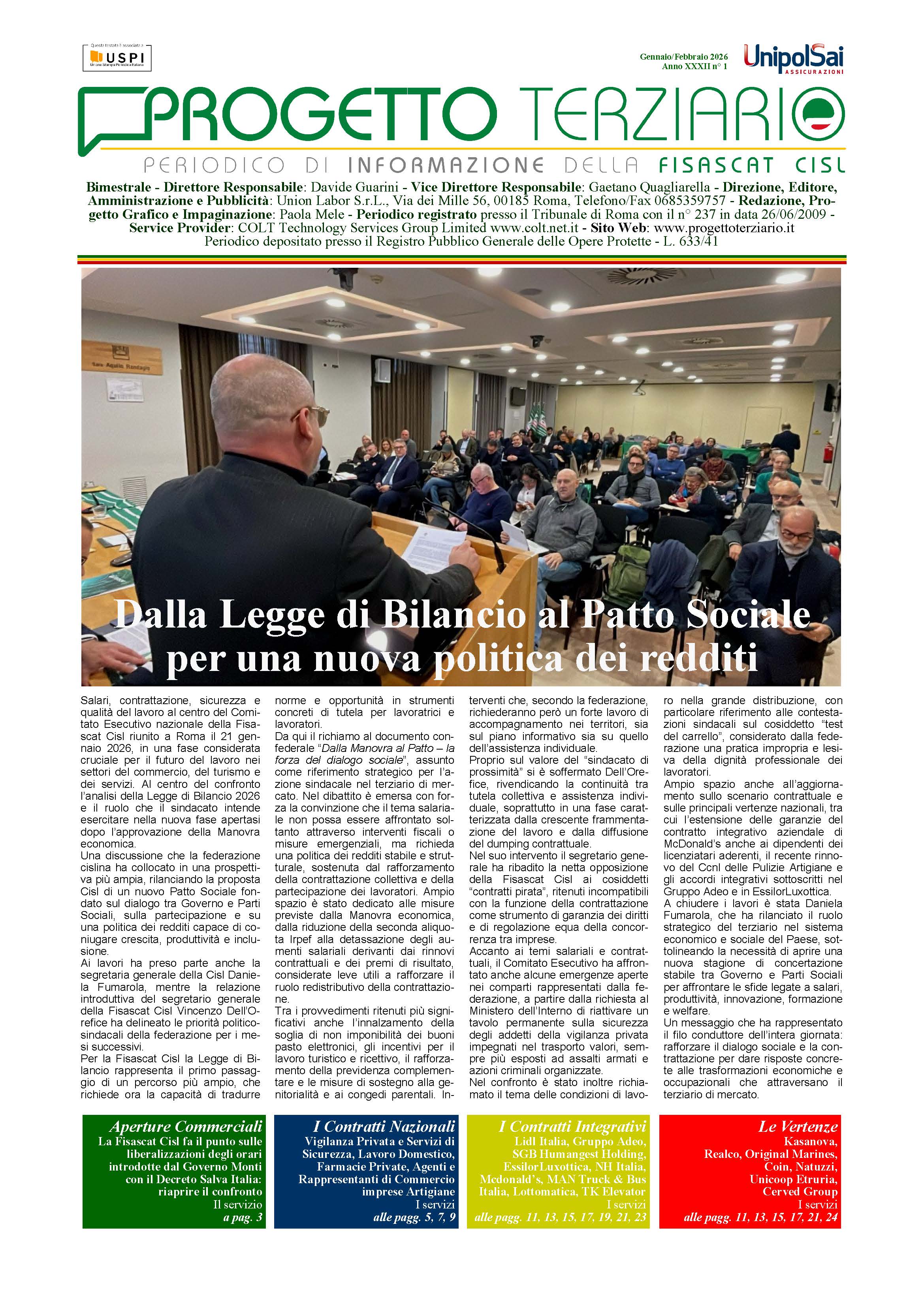 Progetto Terziario - Gennaio/Febbraio 2026
