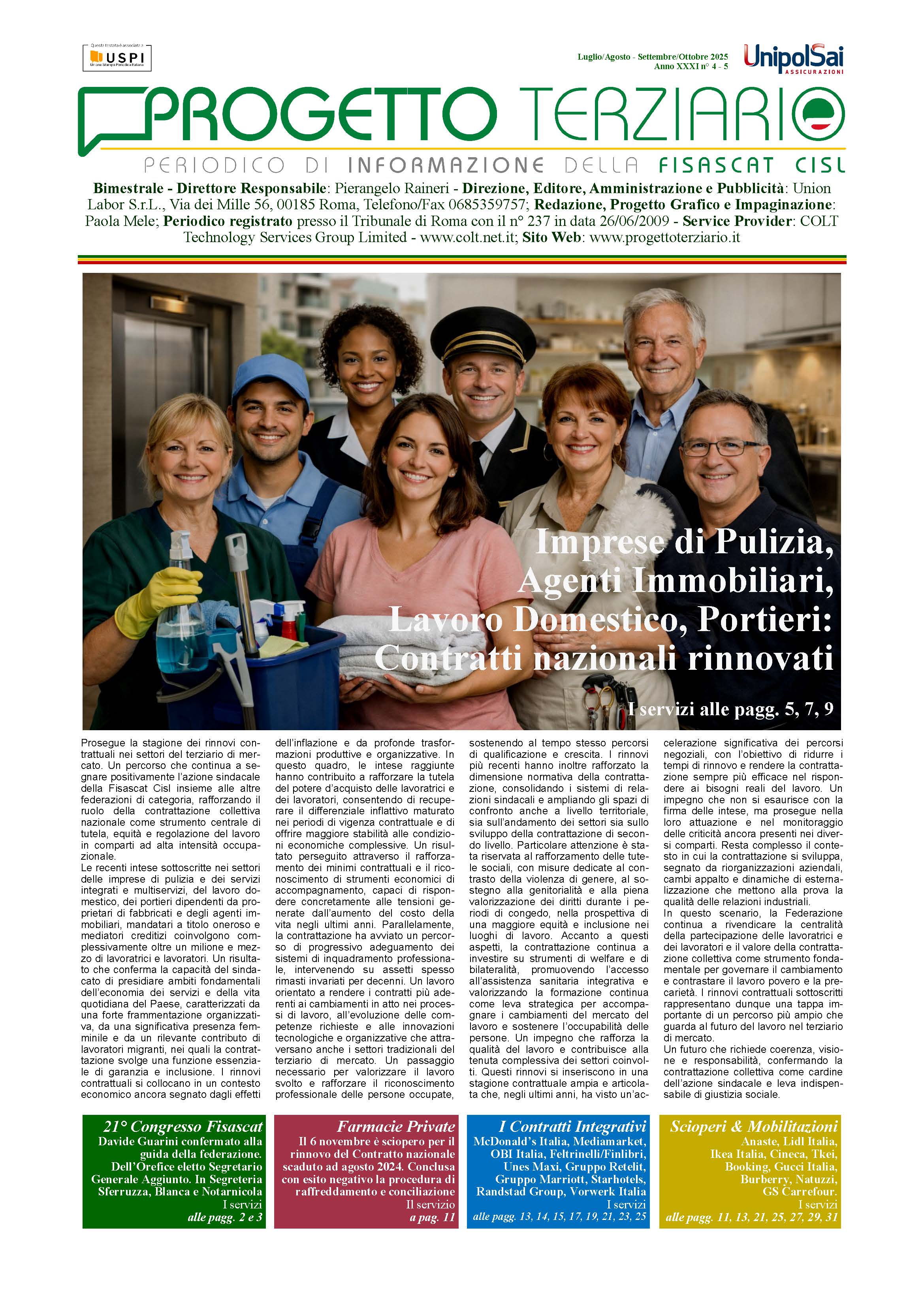 Progetto Terziario -Luglio/Agosto Settembre/Ottobre 2025