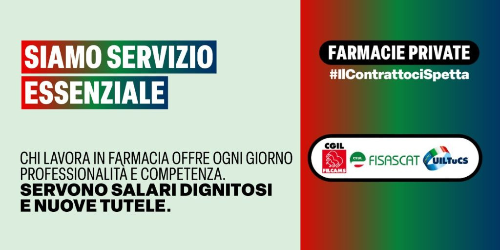 Farmacie Private, il 4 febbraio si torna al tavolo: ora servono risposte concrete da Federfarma per rinnovare il Contratto nazionale scaduto il 31 agosto 2024