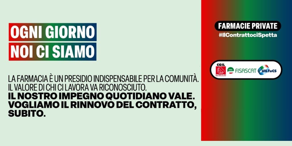 Farmacie Private, il 4 febbraio si torna al tavolo: ora servono risposte concrete da Federfarma per rinnovare il Contratto nazionale scaduto il 31 agosto 2024