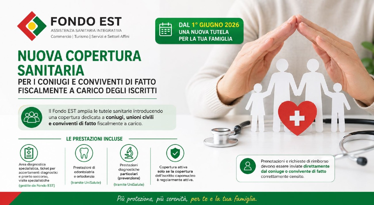 Fondo Est. Nuove tutele sanitarie per i familiari fiscalmente a carico degli iscritti